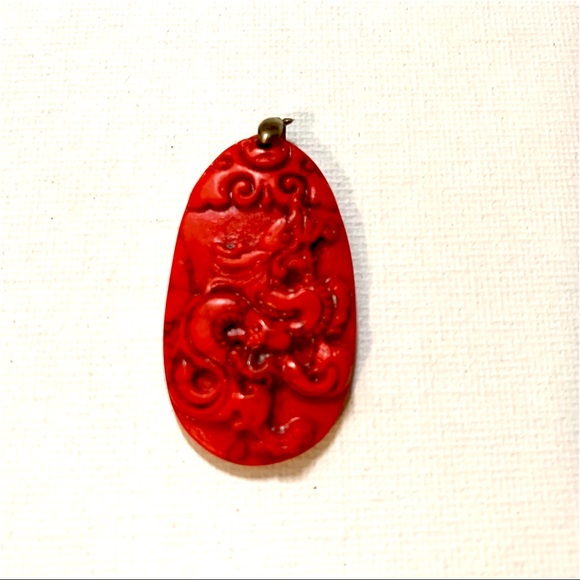 Red Chinese Dragon Pendant - Picture 2 of 3